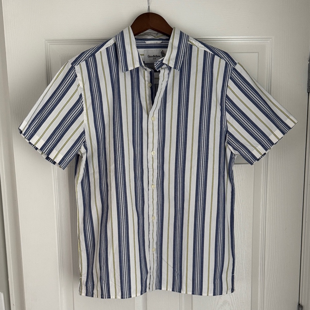 NWT Men's Goodfellow & co. Striped Button Up Short Sleeve Shirt
